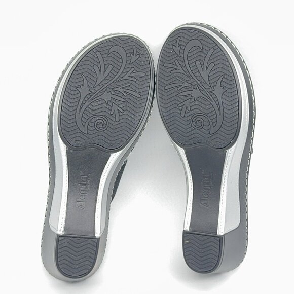 Alegria Sandals Loti Leather Triple Strap Wedge Glitteroti Black US 8 - 8.5 EU38 - Picture 6 of 8